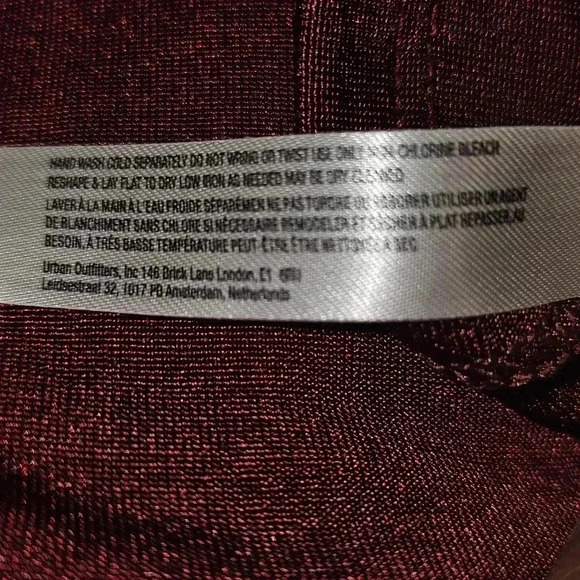 Free People Intimately Free Sleek Essentials Blouse Vneck Burgundy Shimmer S/P - Picture 13 of 13